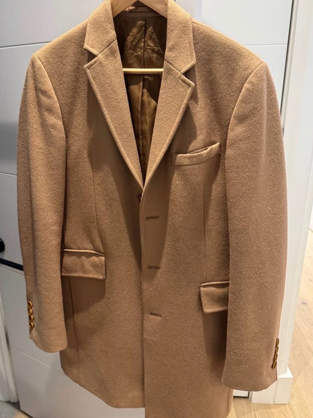 Ben Sherman Camel Wool Blend Pea Coat